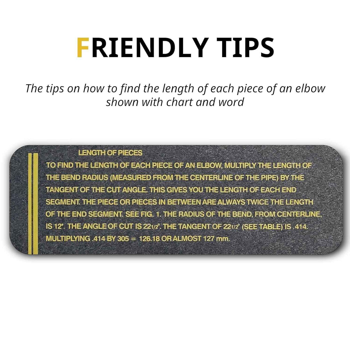 JHTii Flex Angle Diameter and Circumference Measuring and Marking Gauge for 6" to 16" Pipe Measure Tool, Wrap Around Tape 5" x 9' (Large) Yellow