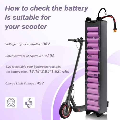 YINCL Battery Pack for Electric Scooter, 7800mah 36V Electric Scooter Battery Compatible with xiaomi M365 1:1-1:2 High Imitation Scooter Without Communication 13.19x2.85x1.65Inch(LxWxH)