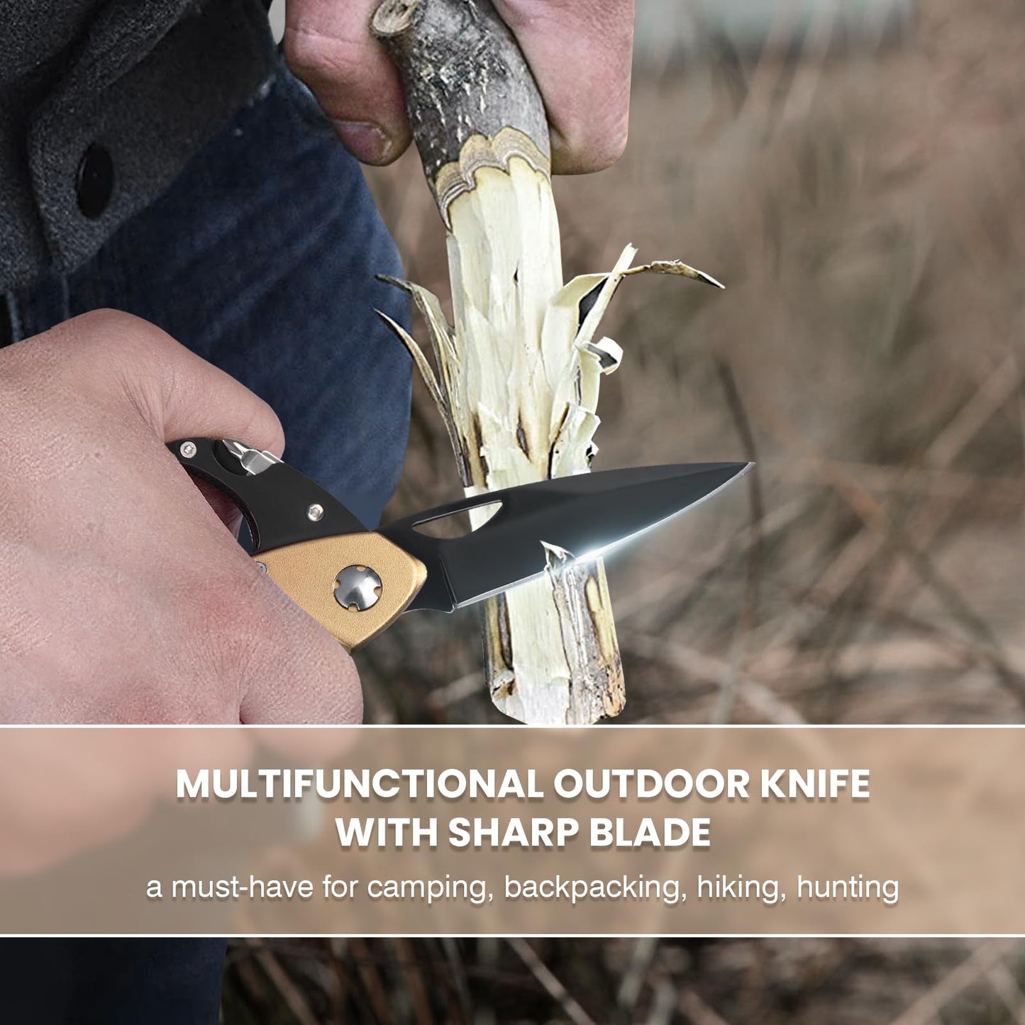 FUNBRO Multitool knife, Gift for Men (Gold)