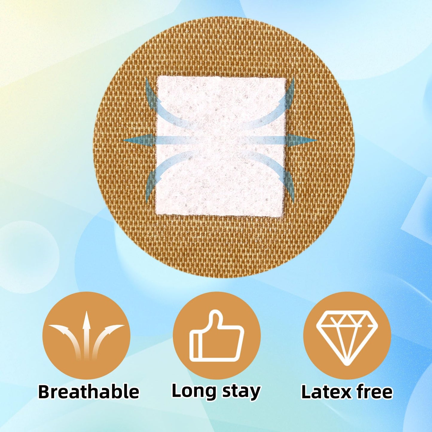 200pcs Small Spot Adhesive Bandages, 38mm/1.5in Round & Square Non-Woven Fabric Adhesive Bandage Skin Friendly Dot Strips for Face Nose Feet Hands Sensitive Skin Wounds First Supplies