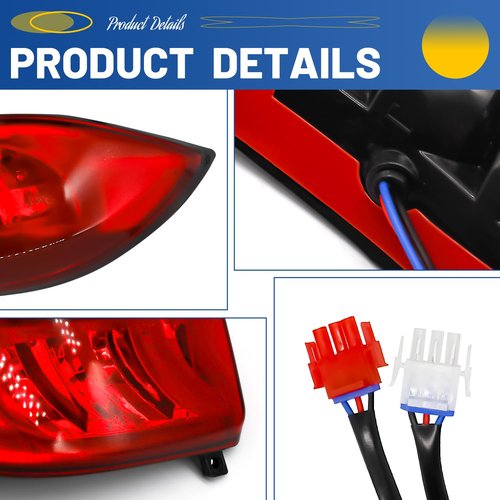 DRIVE UP Golf Cart LED Tail Lights for Club Car Precedent 2004-Up and Tempo 2018-Up Models Replacements, 12V with 3 Pin Wires Rear Light Kit Driver and Passenger Side