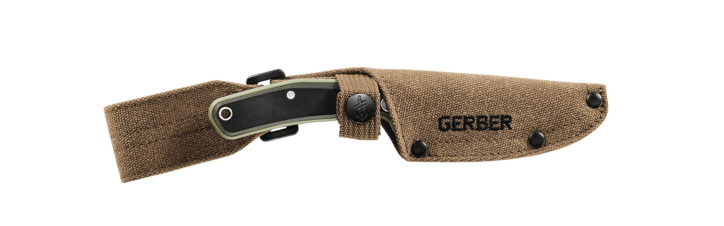 Gerber Gear Downwind Caper - Fixed Blade Knife with Sheath for Hunting Gear - Olive