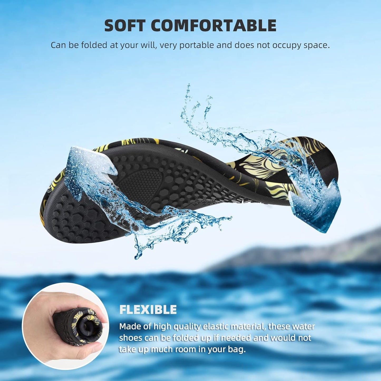 Skiennix Water Shoes - Quick-Dry Aqua Socks for Men & Women | Ideal for Beach, Pool & Yoga Activities