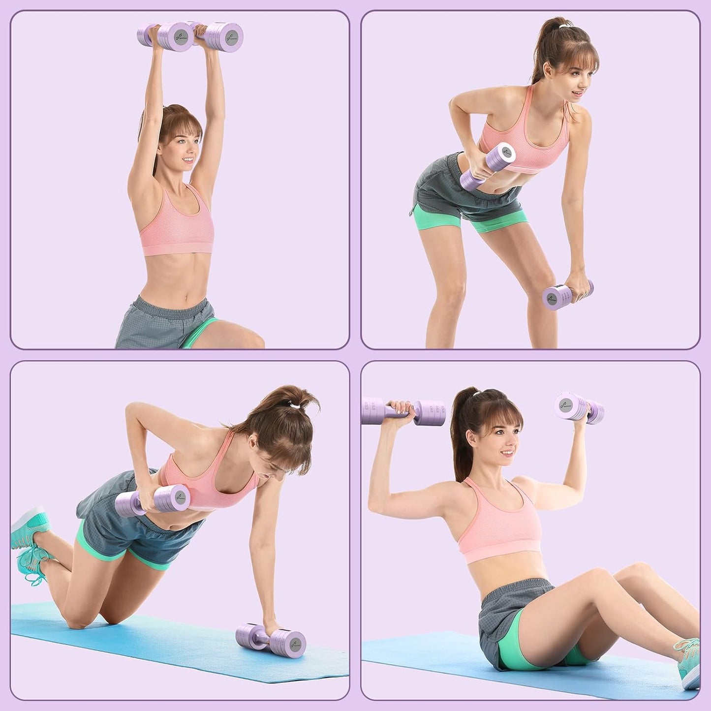 Sportneer Adjustable Dumbbells Set - 5 lb Weights with Fast Adjust Feature | 4-in-1 Home Gym Solution