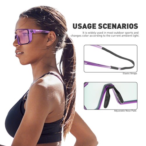 KAPVOE Photochromic Cycling Glasses Men Women Clear Mountain Bike Sunglasses MTB Bicycle Riding Sports Triathlon Running K232