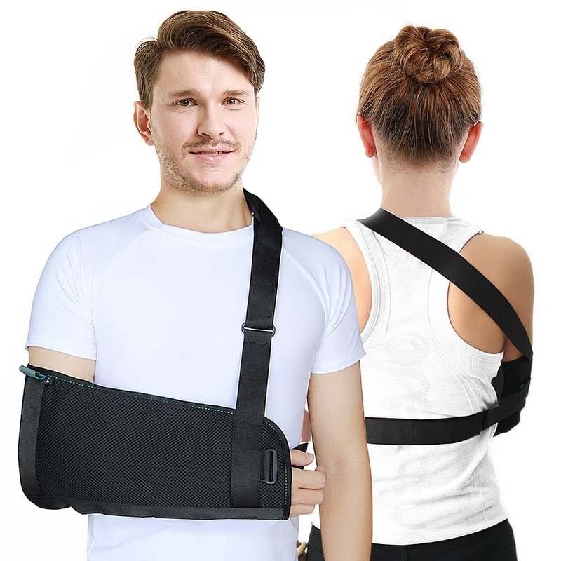 TODDOBRA Arm Sling Shoulder immobilizer for Shoulder Injury with Back Belt Men & Women Shoulder Immobilizer Left and Right Arm Lightweight Rotator Cuff Arm Support for Elbow Wrist Injury -(Size M)