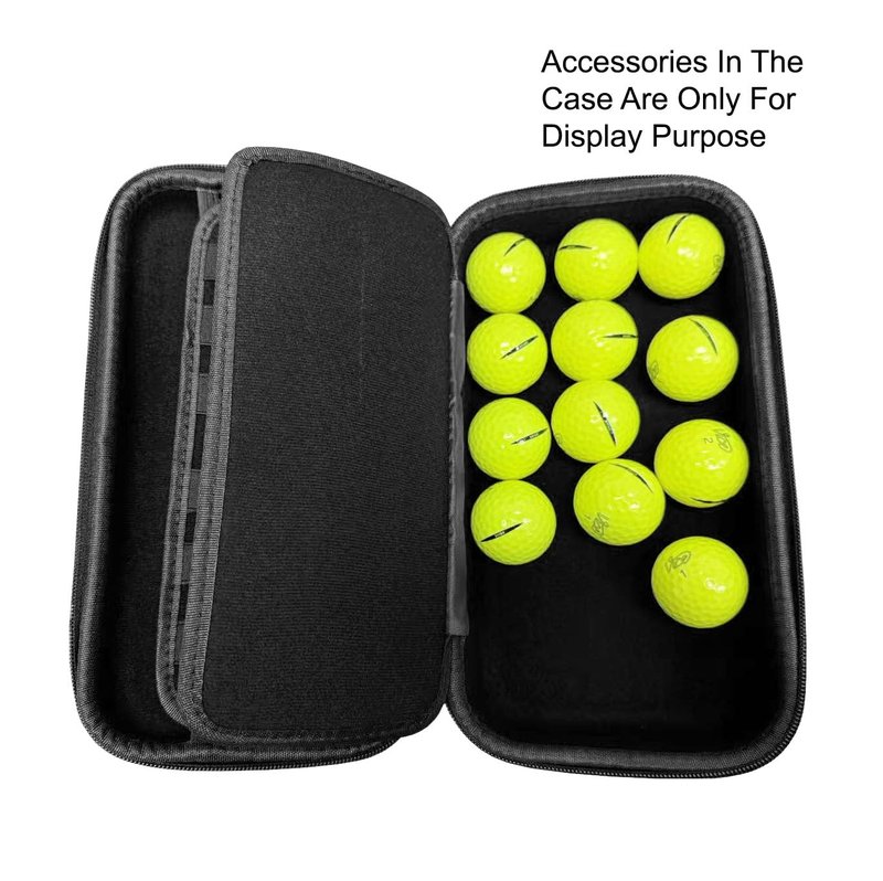 Axglo Golf Glove Holder, Accessories Storage Case, Lightweight & Protective Hard Shell Organizer with Carabiner, Large Storage Space for Tees, Gloves, & Ball Caps, Perfect Golf Gifts, Black
