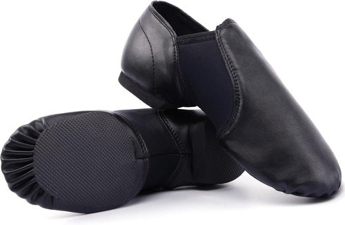 Linodes Unisex Jazz Shoes - Slip-On PU Leather Dance Footwear for Men & Women