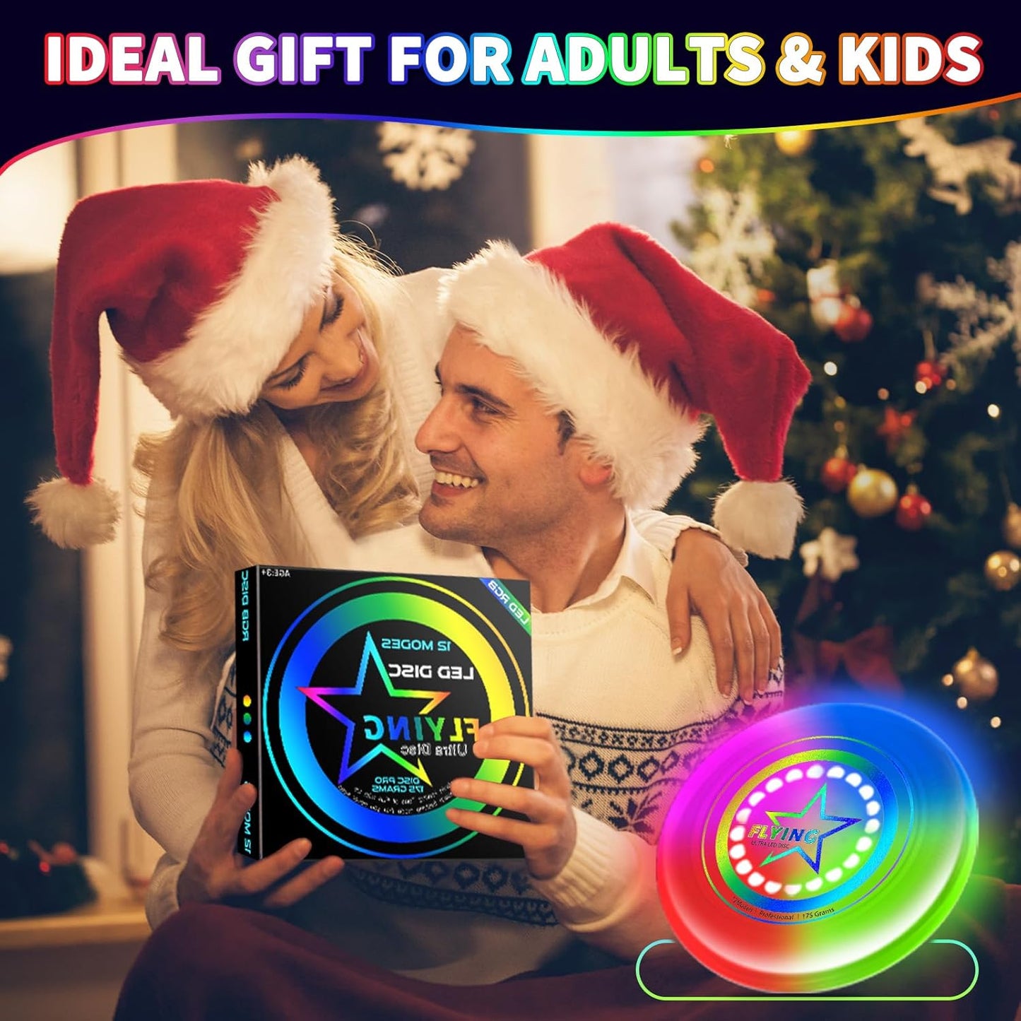 Skiennix LED Light Up Flying Disc | 7 Color Modes | Rechargeable & Lightweight | Perfect for Outdoor Fun