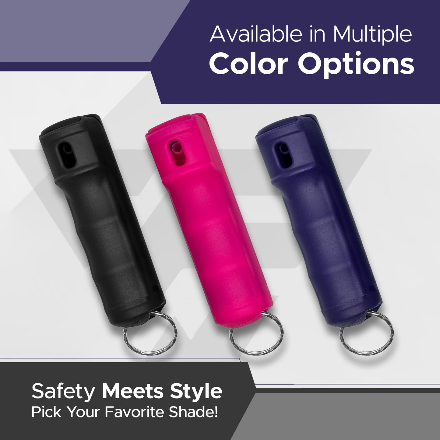 FURY Fliptop Hardshell Pepper Spray, 12ft Range, UV Dye Identifier, Police Strength, Made in USA, Stylish Multicolor, Self Defense, Safety Gear, Quick Access Flip Top (Purple)
