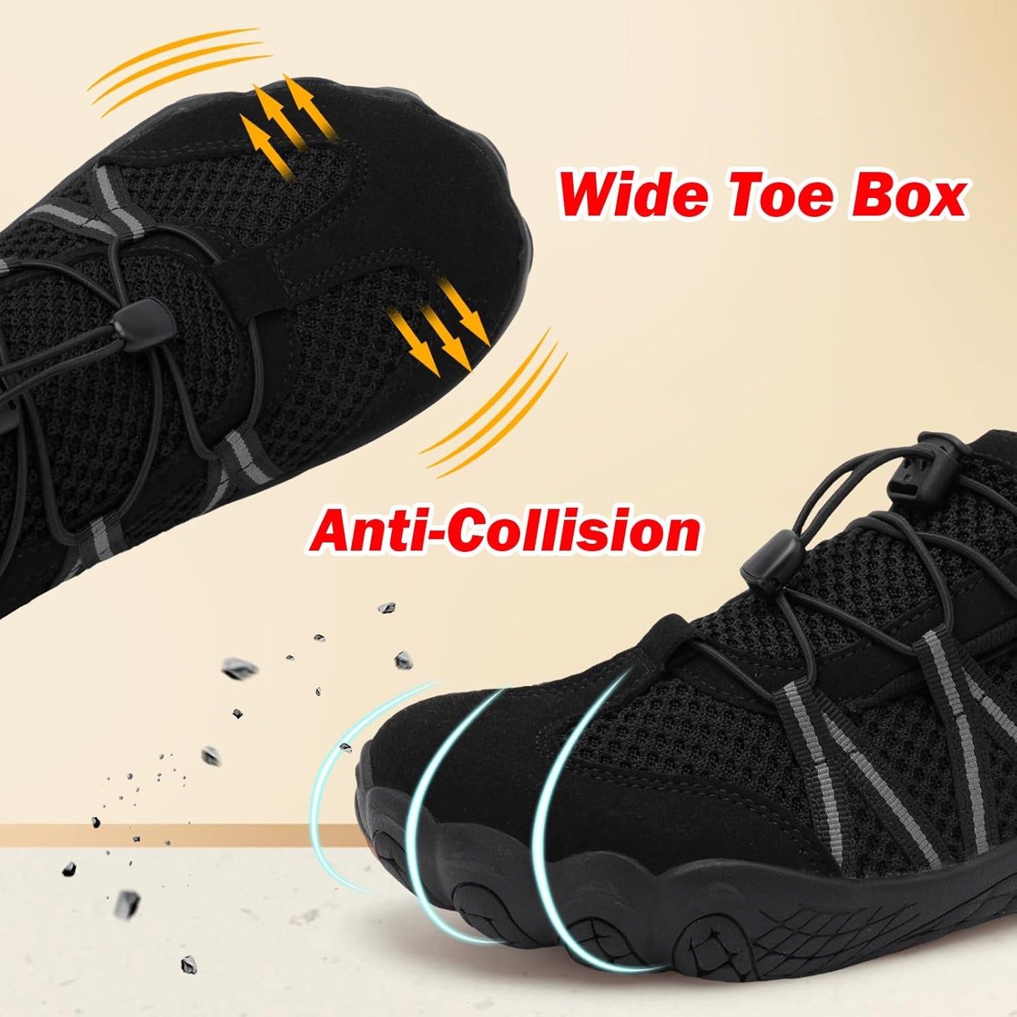 Spesoul Barefoot Shoes - Minimalist Slip-On Sneakers with Wide Toe Box | Lightweight & Breathable for Hiking & Running