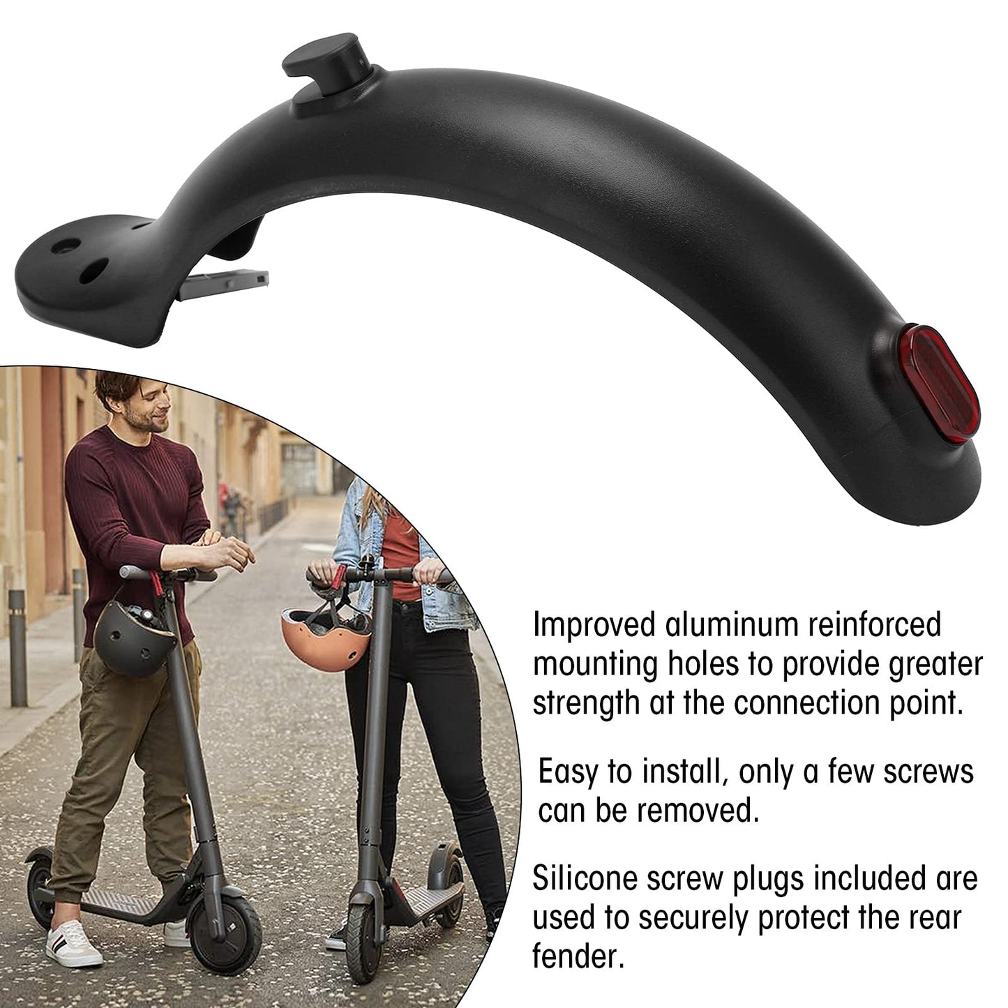 SWOQ Scooter, Electric Scooter Rear Mugguard Recyclable for Mijia M365(Black)