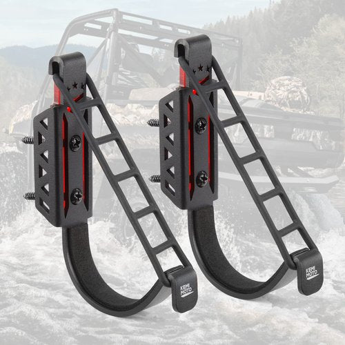 KEMIMOTO UTV Hunting Tool Holder Rack Wall Mount, Horizontal Metal Storage Hooks with Soft Padding for Archery Bow Hangers Sports Equipment Fishing Rods - Hunting Heavy Duty Steel Accessories, Black