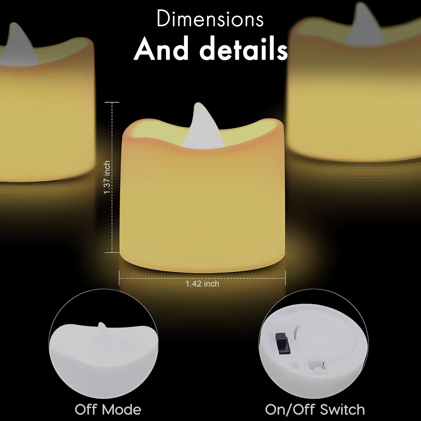 SR ESSENTIALS 12Pcs Flickering Flameless Tea Lights Candles Battery Operated, Fake Electric LED Tea Lights for Weddings, Parties, Halloween, Christmas Home Decor [Energy Class A] (Warm White)