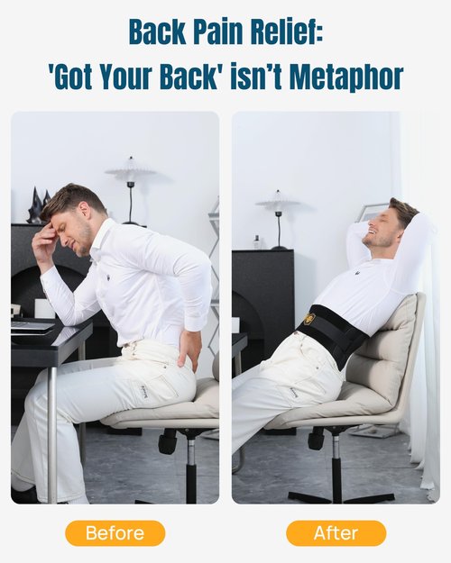 LVMEVIS® 7 Reinforced Stays Back Brace for Men Lower Back, Breathable 4D Knit Back Support Brace, Heavy-Duty Metal Plate Lumbar Support Belt,Ideal For Office Workers & Lifting Heavy Object