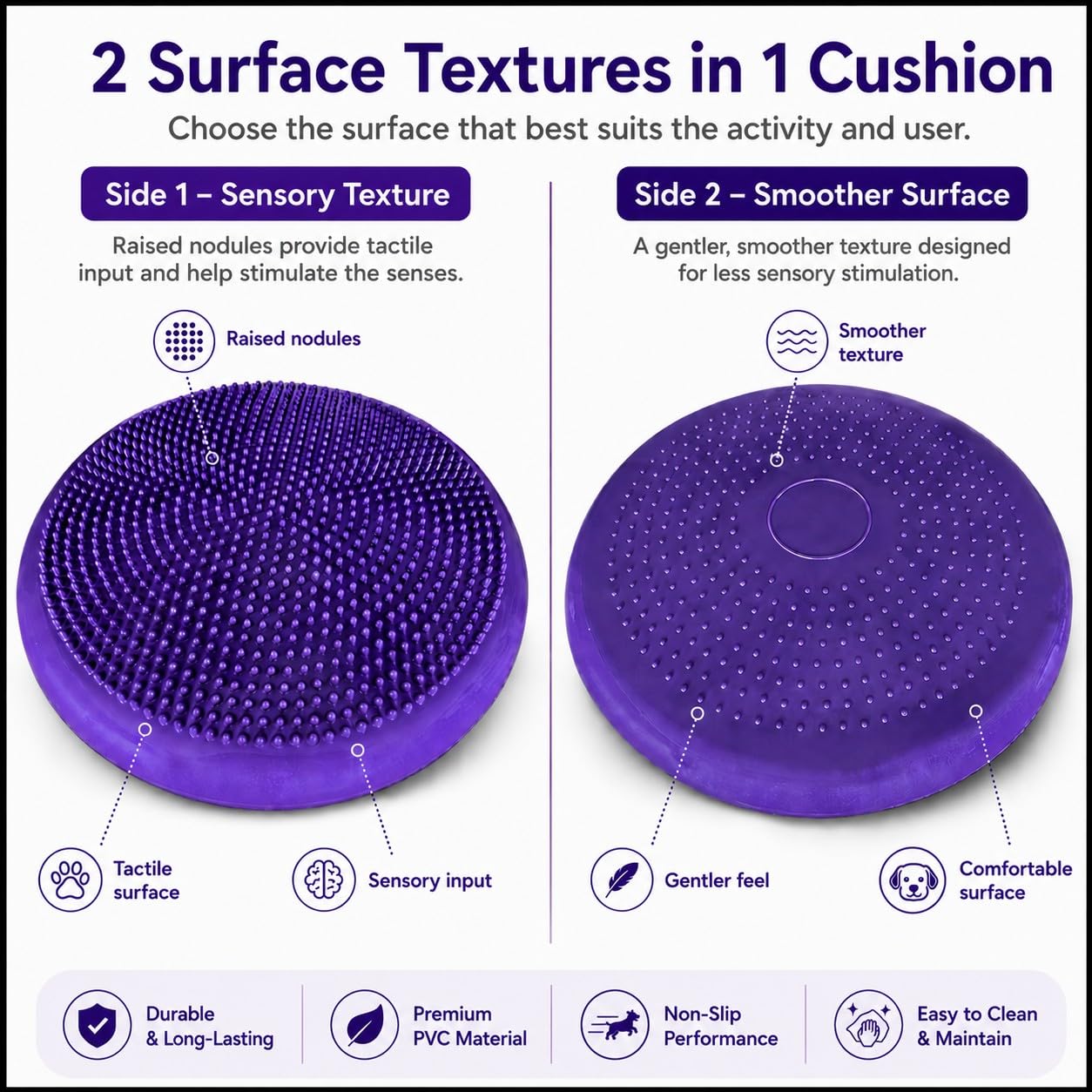 DEZAL Dog Balance Disc Cushion 14" - With 2 Exercises and Pump - Dog rehab Exercise Strength Endurance Conditioning Fitness Flexibility Rehabilitation Physical Training Tool for Senior Dogs