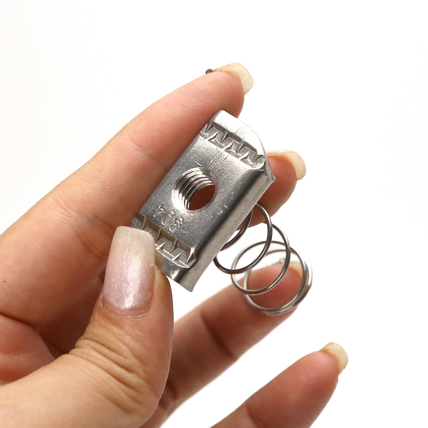 10 Pieces 3/8-16'' Standard Strut Channel Nuts Thickened Spring, Stainless Steel Hardware Accessories for Strut Channel P1008SS #4121