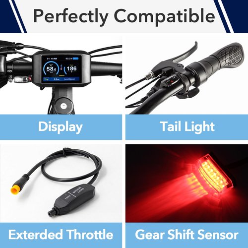 CuraceQ 2PCS 5 Pin Male to Male Ebike Extension Cable for Julet, Compatible with Expand Ebike Light and Twist Throttle, Ebike 5 Pin Display Extended Cable