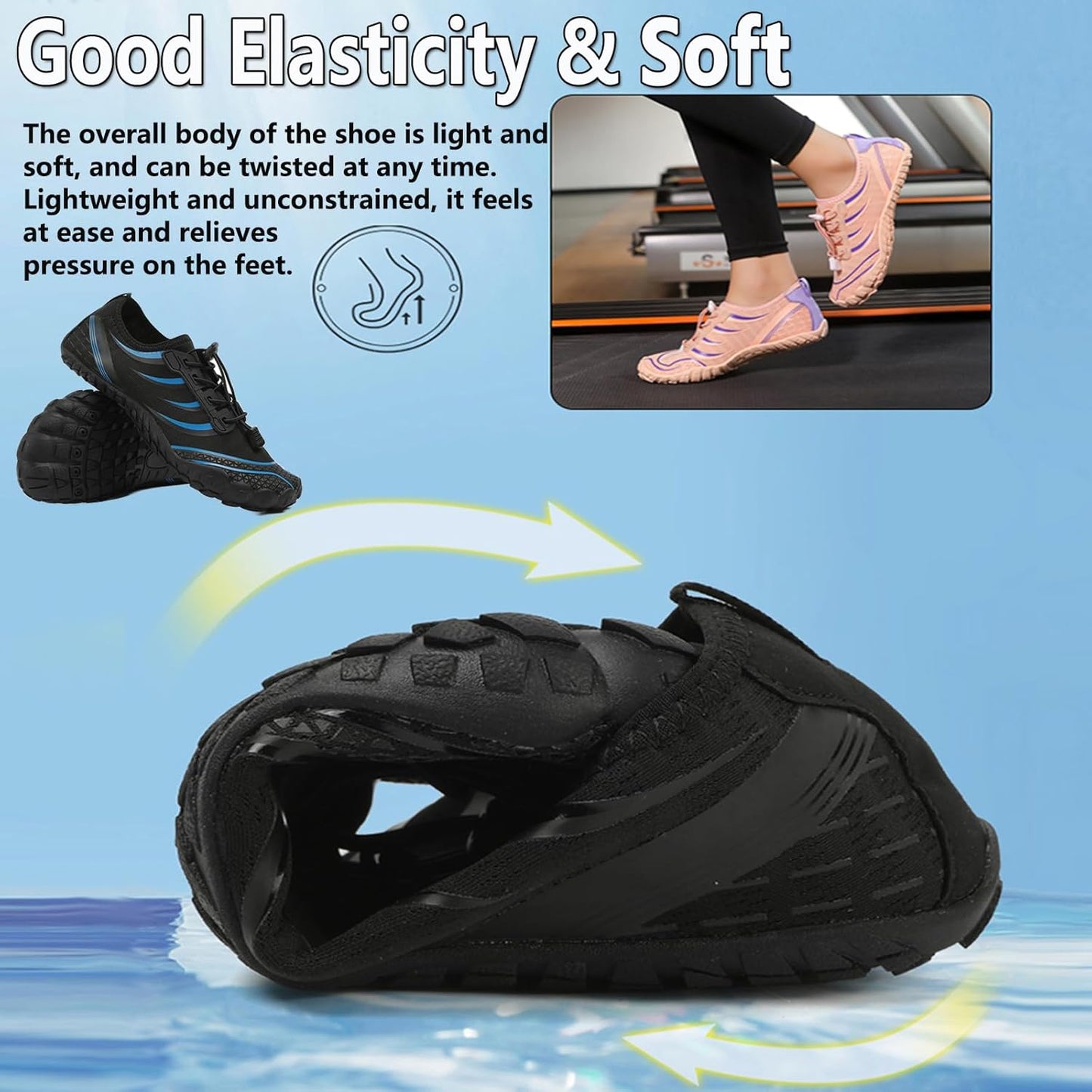 Skiennix Water Shoes - Quick-Dry Barefoot Aqua Shoes for Men & Women | Ideal for Beach, Pool, Hiking & Yoga