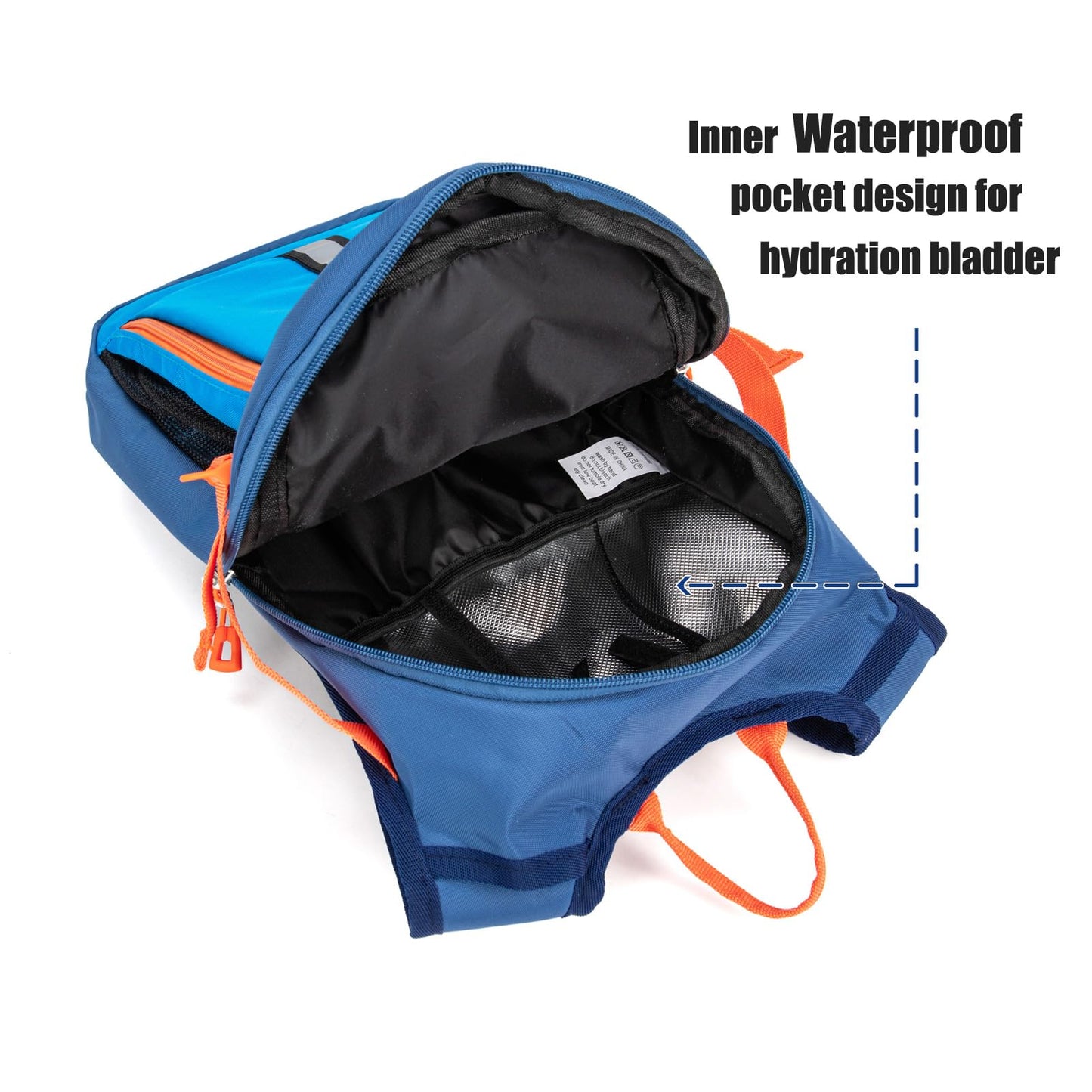 Ivygreen Kids Hydration Backpack, Hiking Backpack for Boys or Girls with 1.5L Water Bladder (Blue - Small)