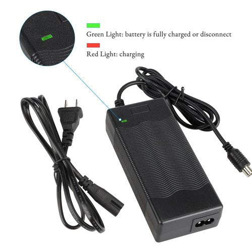 LUCK4U Electric Scooter Charger 42V 2A Power Adapter for Xiaomi and Segway Ninebot Multiple Security Protection Universal Lithium Battery Power Supply - US Plug