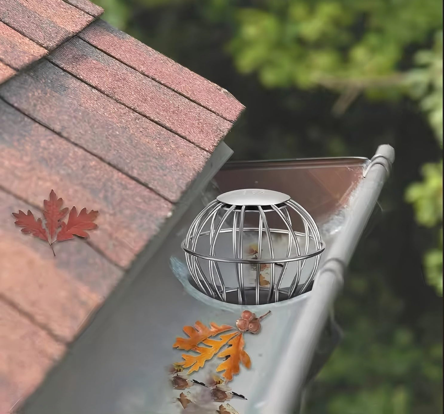 304 Stainless Steel Gutter Guard, Filter Strainer Fits for Round Downspout, Anti-Blocking Line Cap Drain Cover, Fits 3 Inch Tube