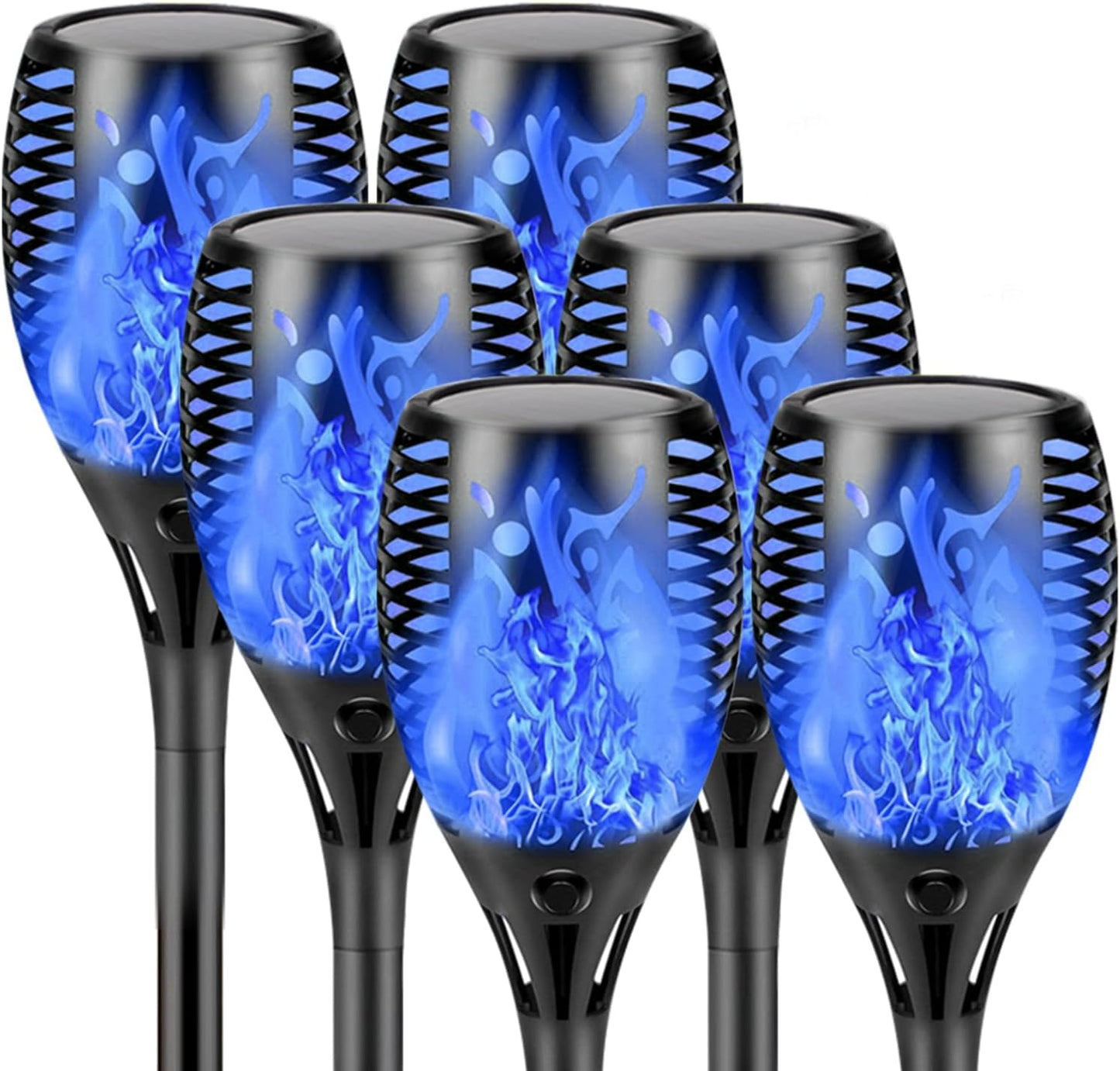 10 Pack Mini Solar Torch Lights - Flickering Flame Outdoor Decor for Halloween, Waterproof Solar Garden Pathway Lights