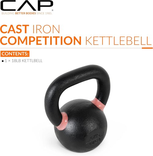 Cap Barbell Cast Iron Kettlebell - Durable Competition Weight for Strength Training | 35 lbs