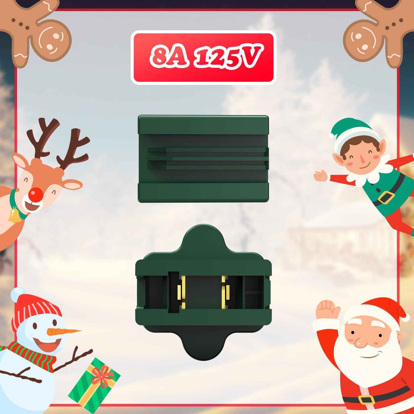 Minetom Holiday Christmas Lighting Outlet Male and Female Plug Set, Vampire Plug, Gilbert Plug, Slip Plug, Zip Plug, Green, 20 Packs (SPT-1)