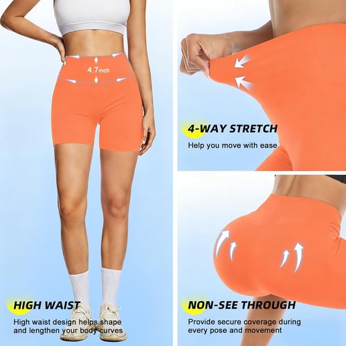 FULLSOFT High Waisted Biker Shorts for Women - Tummy Control Athletic Yoga & Gym Shorts