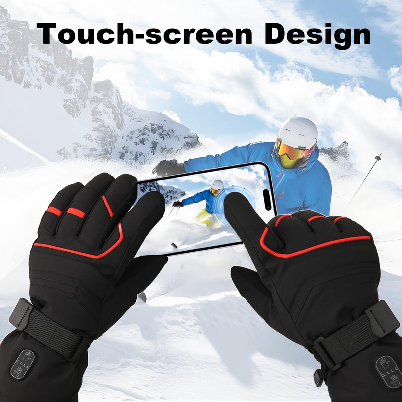 FEETMOR Heated Gloves,Unisex Rechargeable Battery Powered Electric Heating Gloves for Winter Outdoor,Skiing,Camping,Hiking