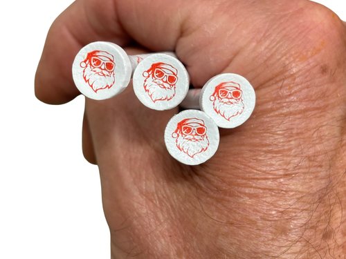 Golf Giddy! Santee Claus Golf Tees, 2.75 Inch White with Red Print, 50-Pack