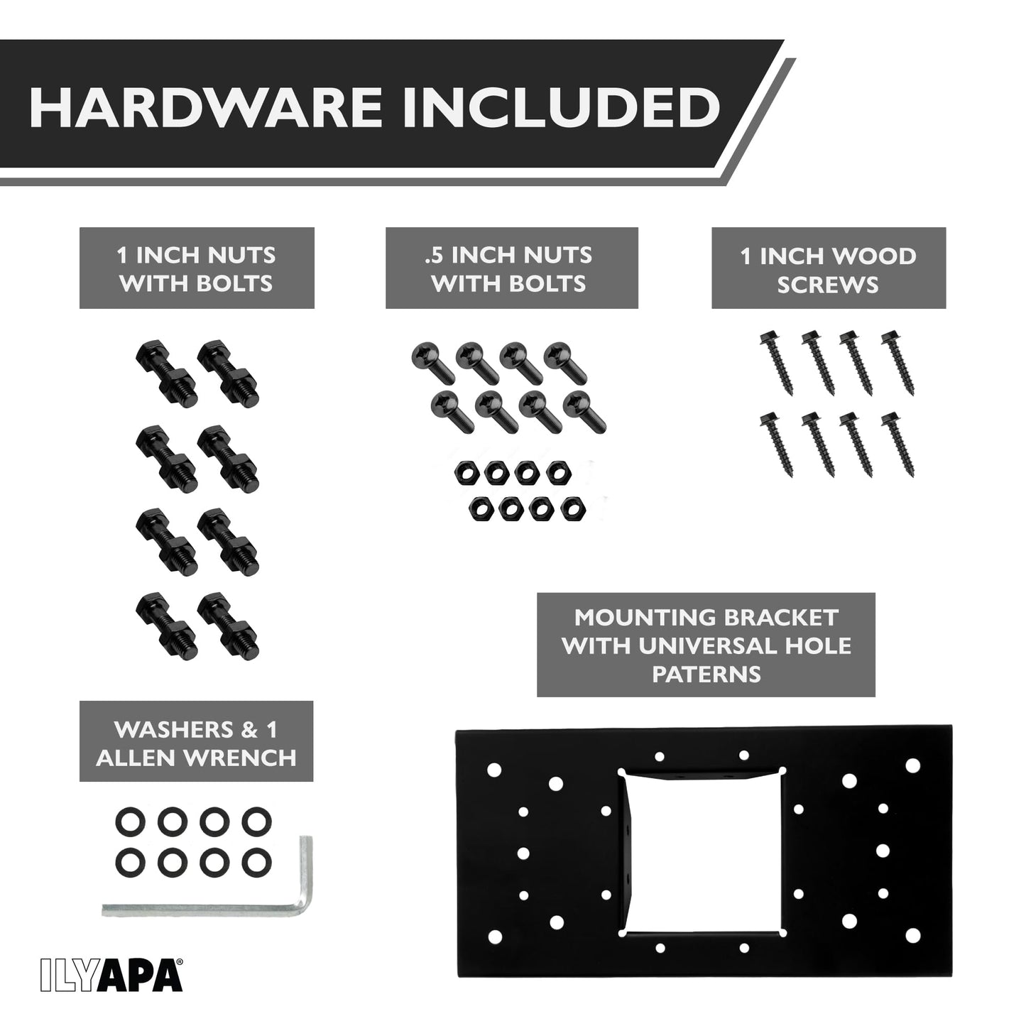 Ilyapa Black Mailbox Post for Outside, 43x4x4 inch Modern Metal Post Sleeve with Universal Mounting Plate Bracket for Curbside Residential Mailbox, Heavy Duty Outside Mailbox with Grooved Sides