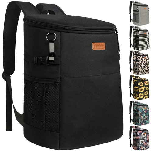 Camping Cooler Backpack 45 Cans, Soft Backpack Coolers Insulated Leak Proof Travel Cooler Bag Waterproof Lunch Picnic Beach Work Trip Thermal Bag Drink Beverage Beer Bag Cooler Black
