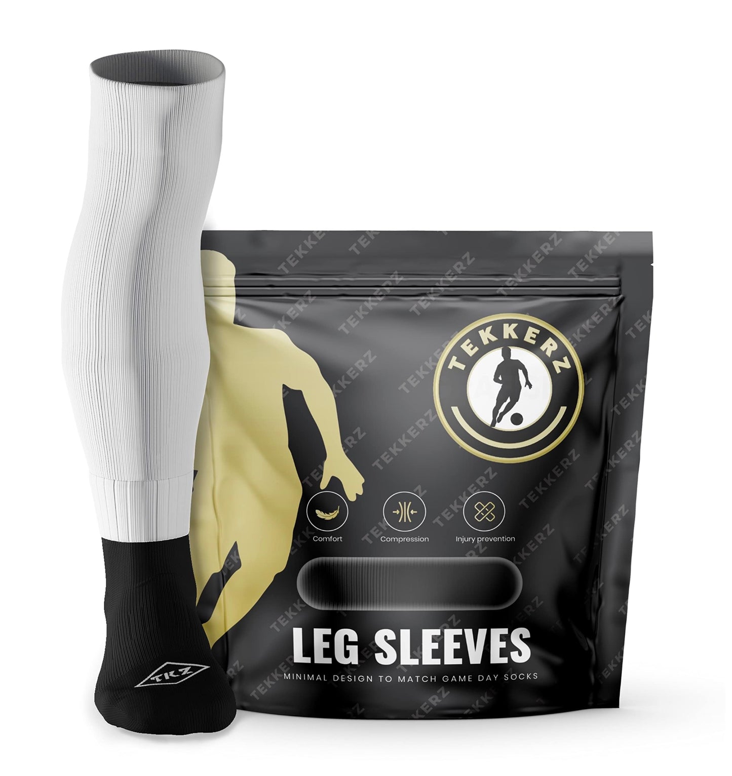 Tekkerz Leg Sleeves - Small, Medium, Extra Long (White, Extra Long)