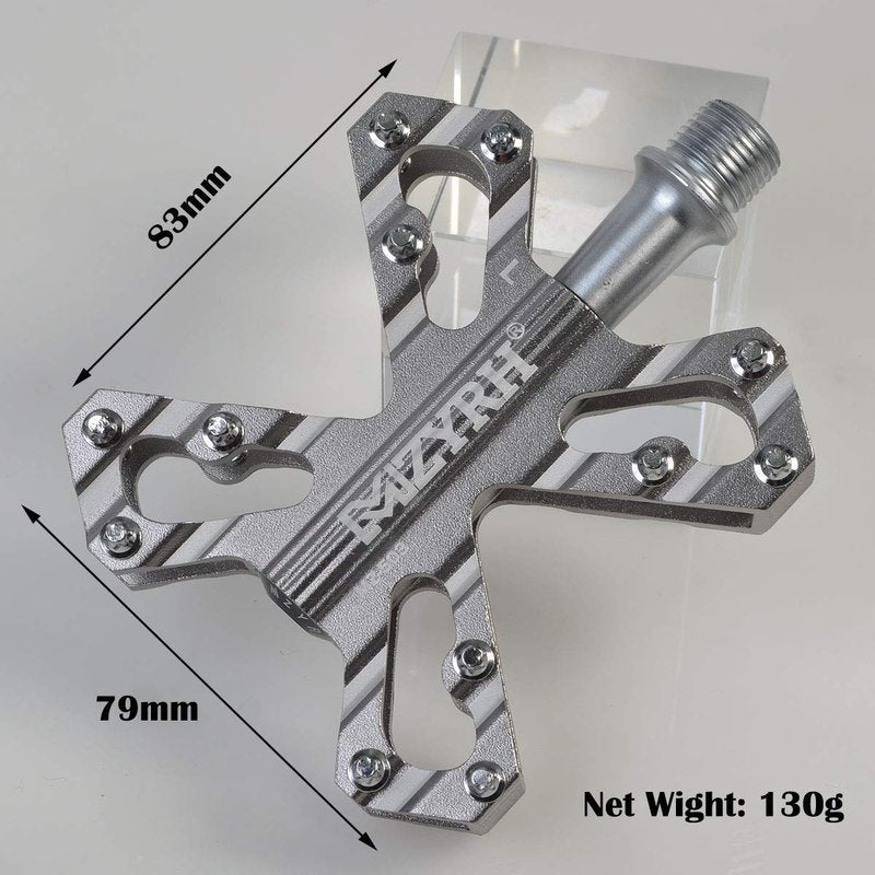 ThinkTop 3 Bearing Ultralight MTB BMX Road Mountain Bike Pedals Platform Flat Aluminum Sealed Ever Lubricate Bearing Axle 9/16 Inch,Gray