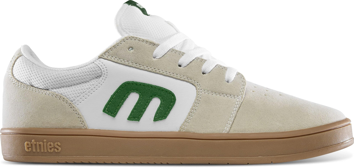 Etnies Cresta – Classic Silhoutte and Force Shield Reinforced Upper for a Durable, Stylish Shoe - White/Green/Gum - 7