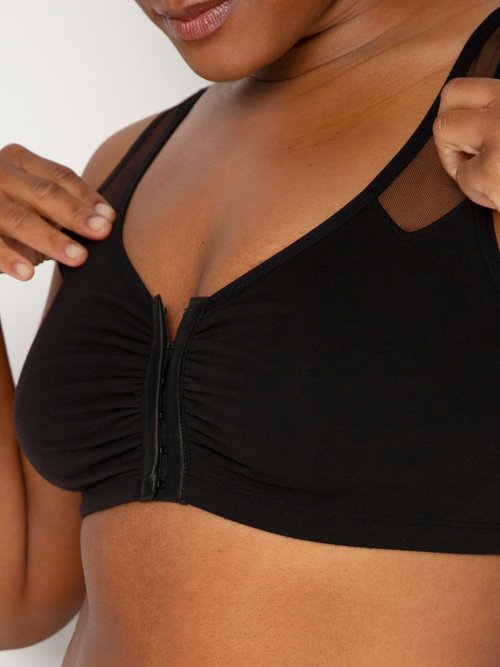 Fruit of The Loom Women's Comfort Sport Bra - Front Close Design with Mesh Straps