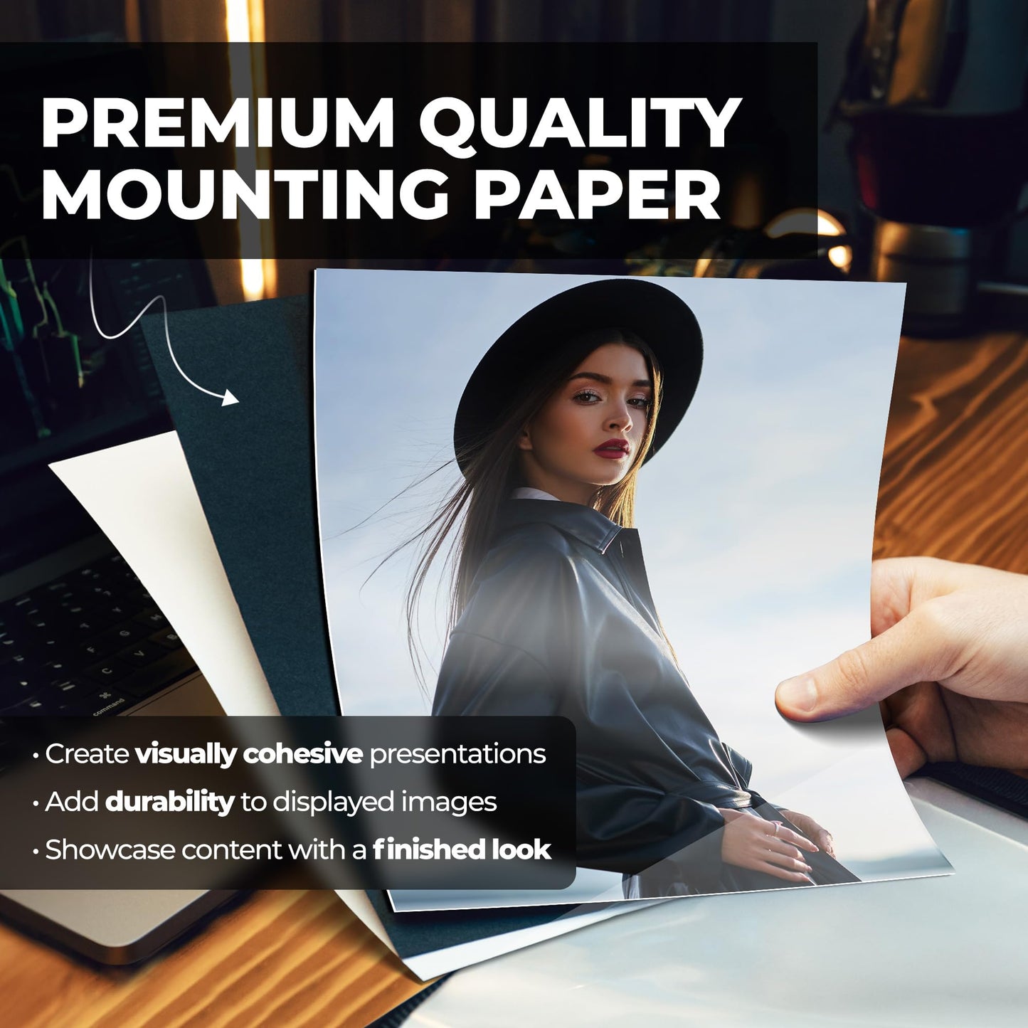 Dunwell Art Portfolio 8.5x11 Folder (Blue), Black Mounting Paper, Portfolio Binder for Artwork, 8.5 x 11 Art Folder, 24 Pockets Display 48 Pages, Acid-Free Poly Presentation Book