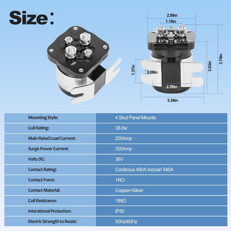 4 Terminate 36V Ezgo Solenoid Kit for 1989-Up Golf Cart Replaces 20468G-Includes Solenoid Diode,Micro Switch Speed Forwarder Reverser
