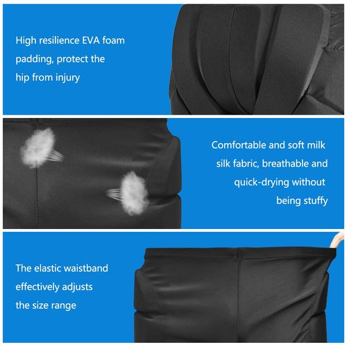 AIDY-PRO Snowboard Padded Shorts Impact Shorts for Snowboarding, Hip and Butt Pads for Skating, Snowboard Butt Pad for Kids and Adult - M