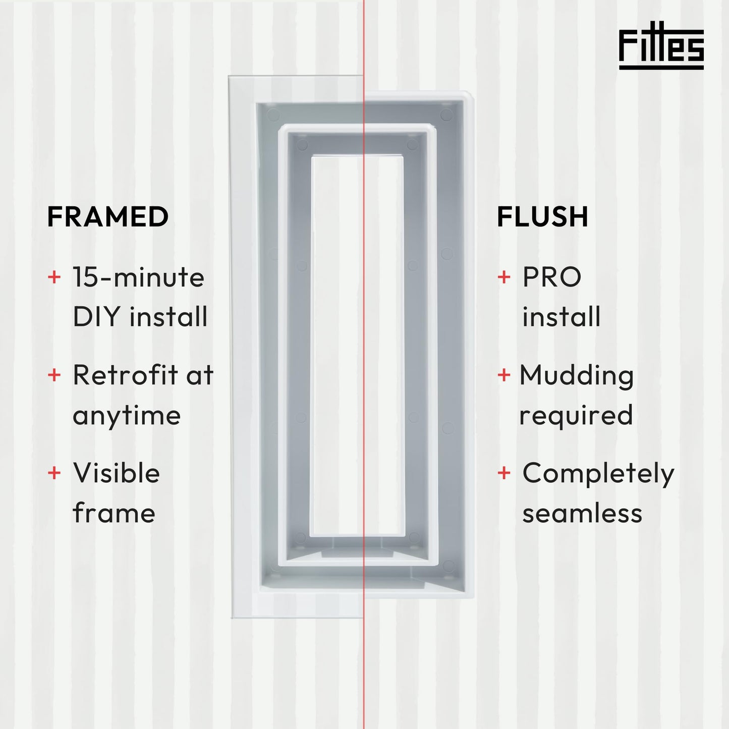 Fittes Flush Wall Vent [Lite+] - 10"x10" - Cotton White - 1 Pack