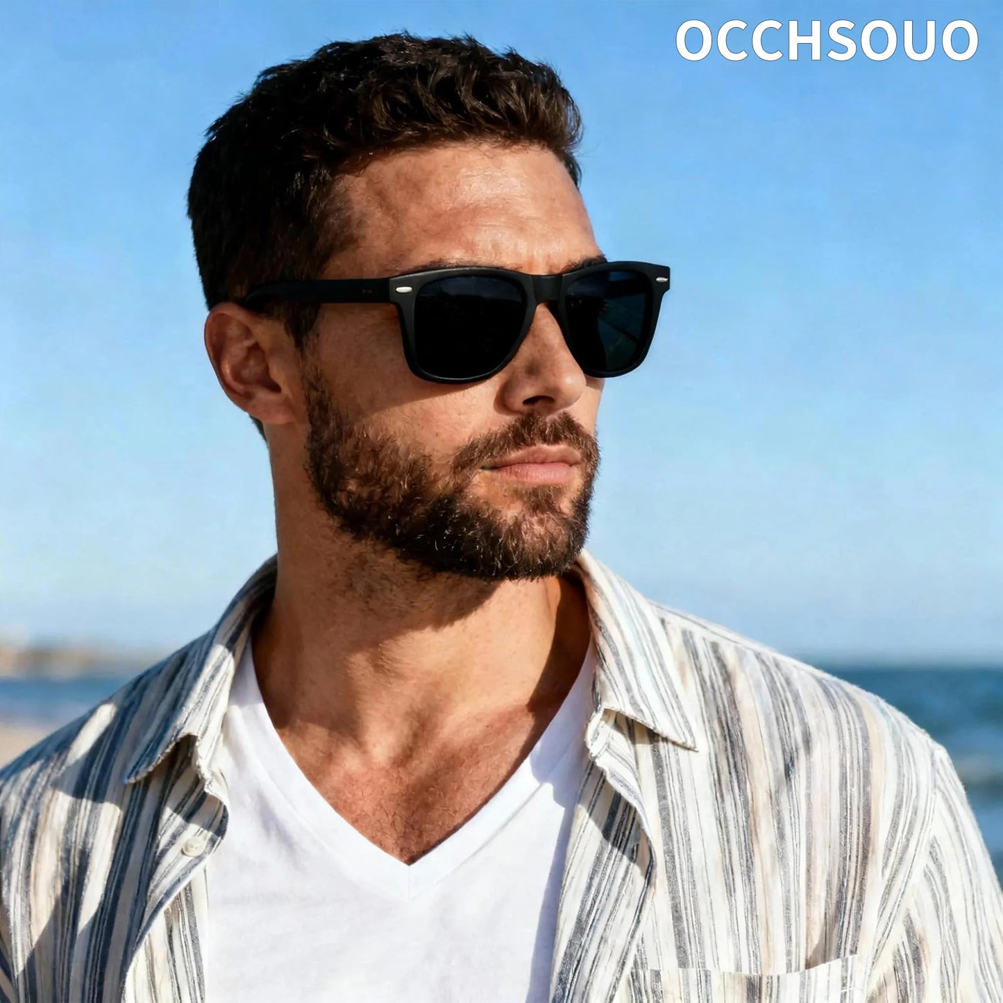 Occhsouo Polarized Sunglasses Womens Men - Sun glasses Fashion Trendy Driving Fishing UV Blocking UV400 Protection (black*2+yeshiyellow*2)