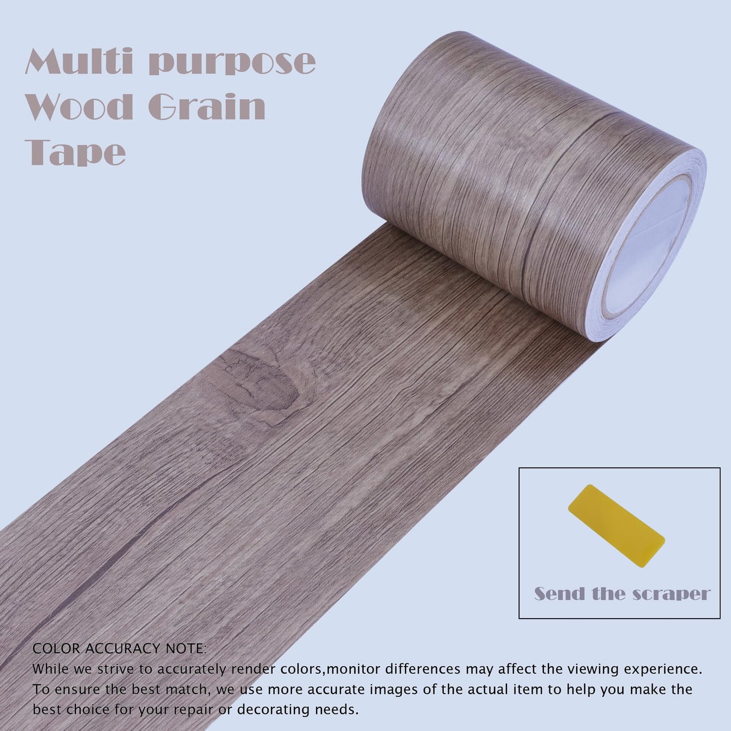 FEILAYS Wood Grain Wallpaper Border Removable PVC Waterproof Peel and Stick Wallpaper, Bathroom Mirror Frame Border Sticker Wall Decor Window sill Door Frame Black Locust Wood 3.93inch x 393inch