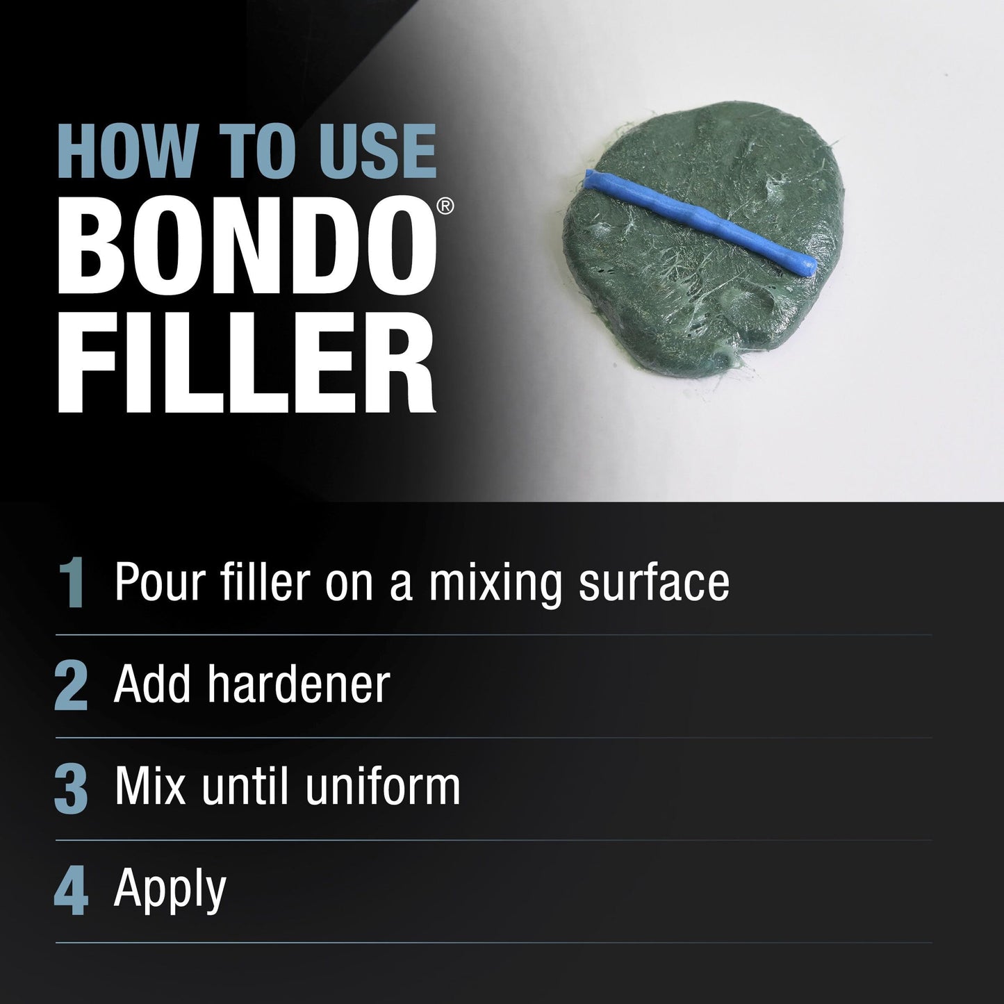 Bondo Bondo-Hair Long Strand Fiberglass Reinforced Filler, 00762, 1 Quart
