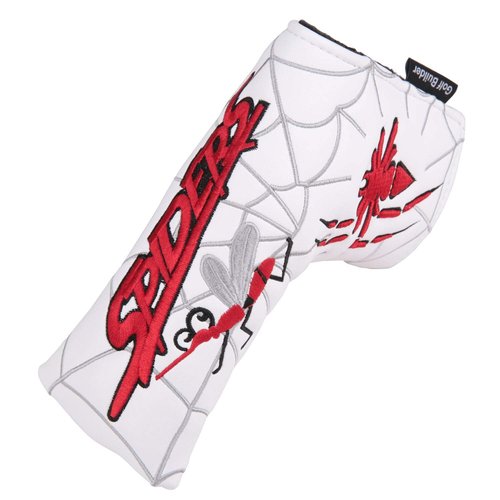 Golf Builder Spider Embroidery Golf Club Blade Putter Head Cover Spider Putter Cover (White)
