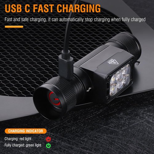 BORUIT Headlamp Rechargeable,Powerful Lightweight Headlight with White Green Red LED, 1500 lumens,180°Angle and 7 Modes Head Lamp, IP67 Waterproof for Outdoor Camping, Hiking, Hunting, and Running