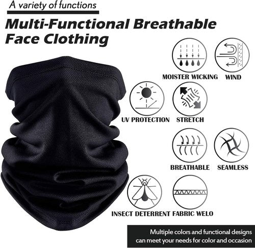 Geyoga UV Protection Cooling Neck Gaiter - 6 Pieces Breathable Face Mask Scarf for Summer
