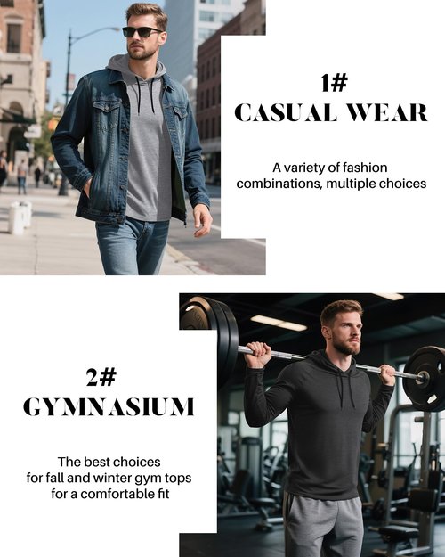 Ficerd 3 Pack Hoodies for Men Big and Tall, Lightweight Long Sleeve Workout Gym Running Fishing Pullover Hooded Sweatshirts(Gray, Dark Gray, Black,X-Large)