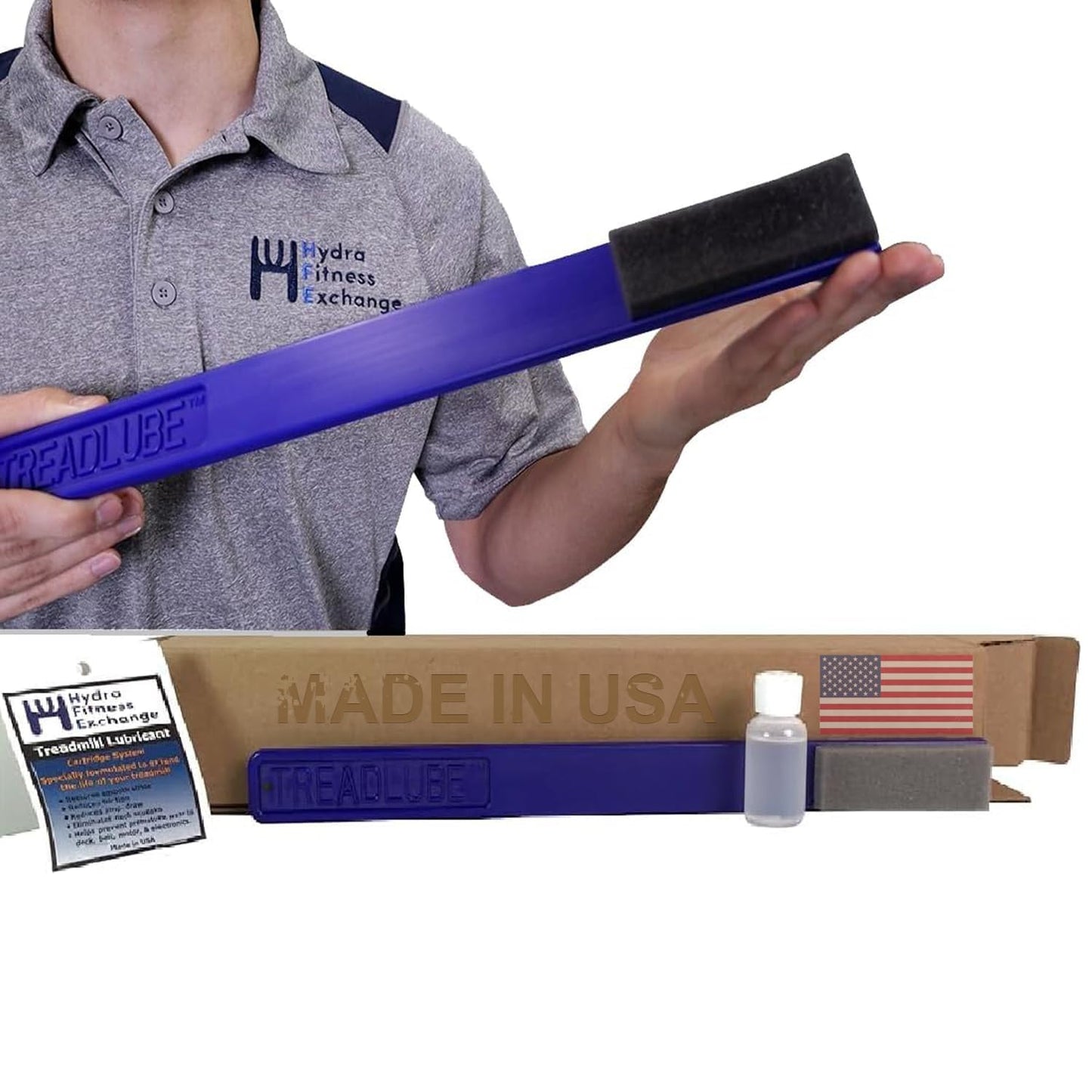 Hydra TreadLube Treadmill Walking Belt Lubricating Kit 100% Spirit Sole Fitness Silicone lube Tread Lube with 16" Applicator Reduces Friction Works with Most Treadmill